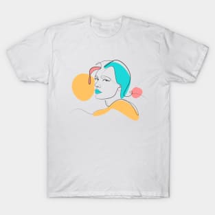 Lineart women face from side T-Shirt